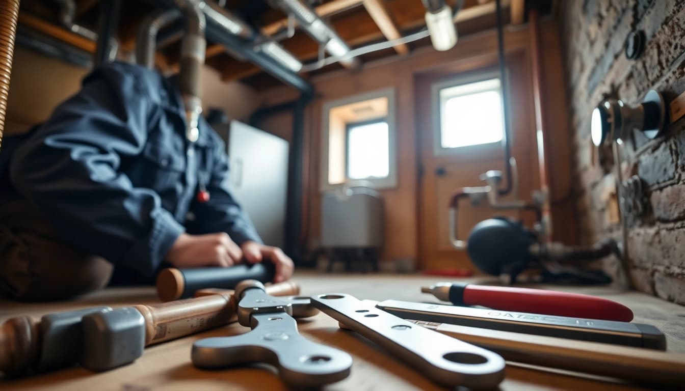 North shore plumbing and heating installation by a professional plumber in a residential setting.
