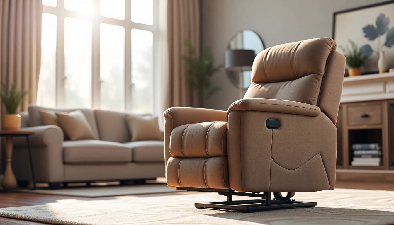 Experience the best power lift recliner with heat and massage in a cozy living room setting.