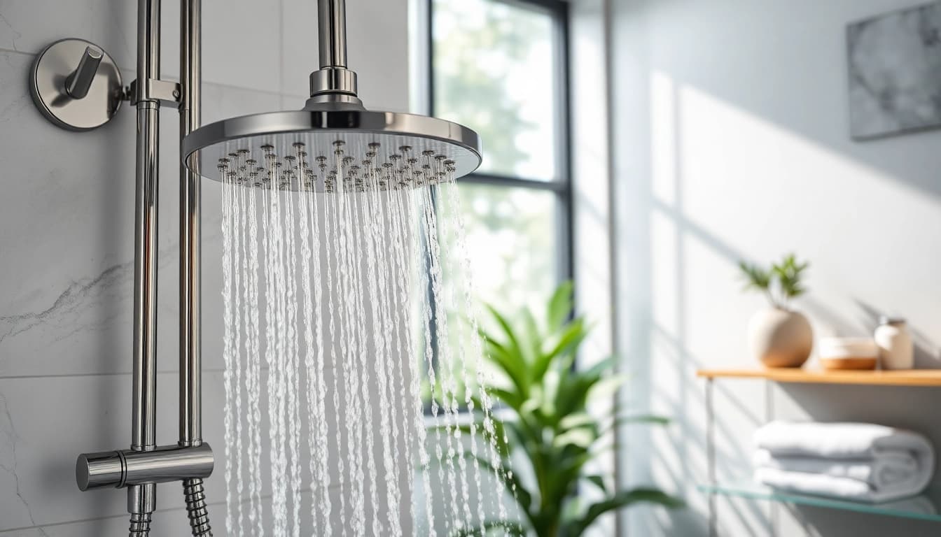 A stunning shower system by sunny shower usa inc, showcasing sleek design and modern features.