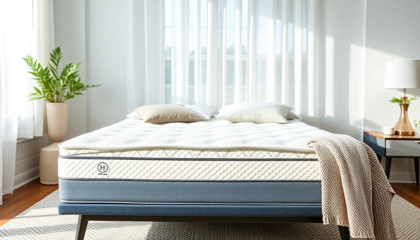 Experience comfort with mattress memory foam in a serene bedroom setting featuring plush textures.