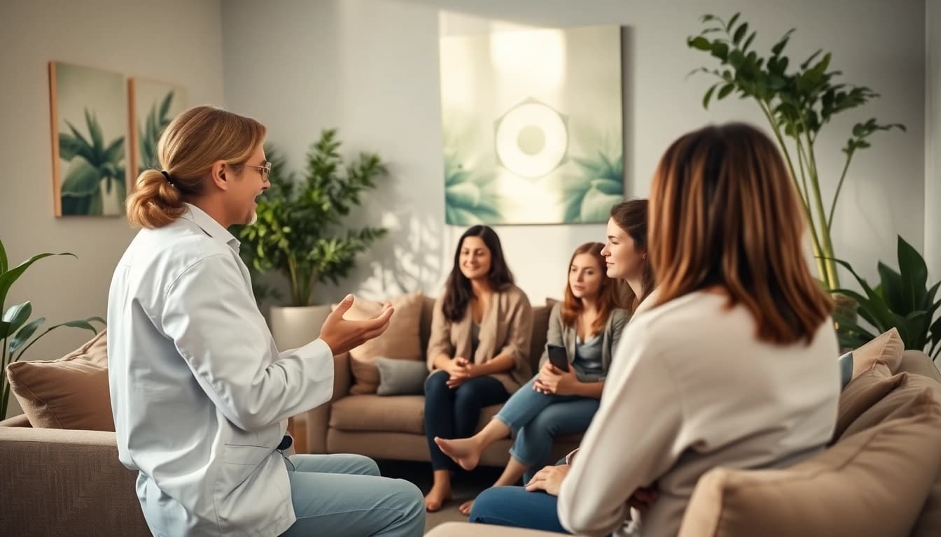 Engaging diverse individuals in mental health tips for better well-being.