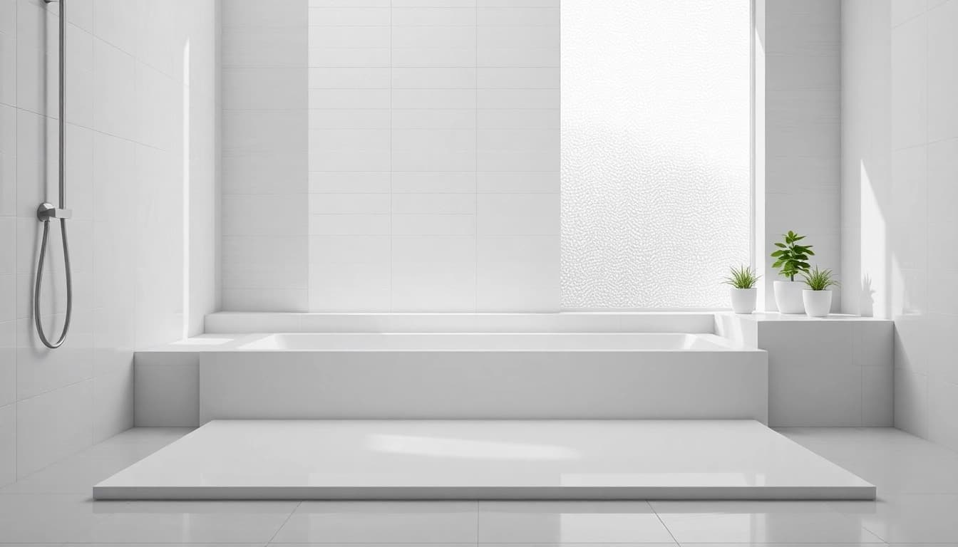 High-quality view of an 800 x 800 shower base in a beautifully designed bathroom setting.