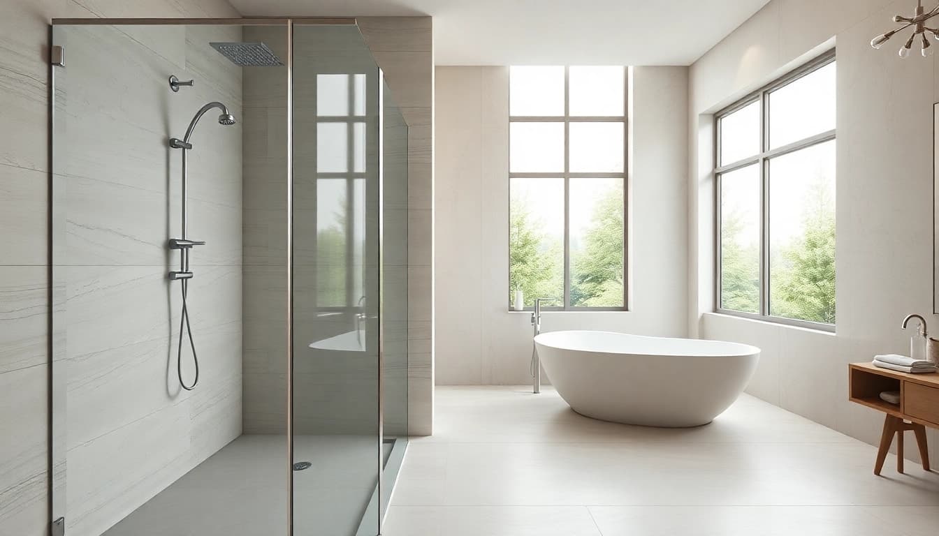 Inspiring bathroom remodelling featuring a modern shower and inviting bathtub.