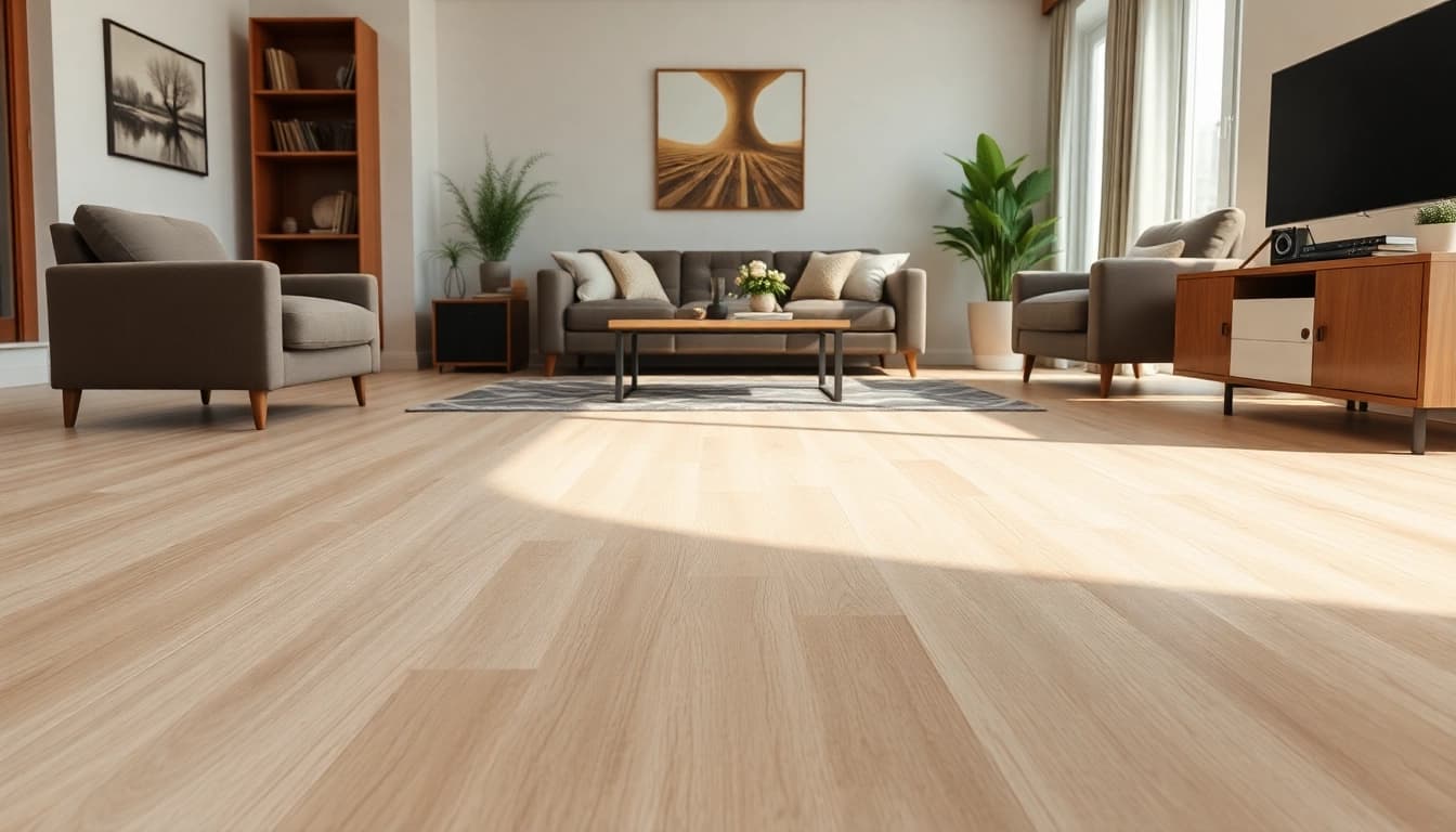 Transform your space with cheap vinyl flooring that blends elegance and comfort in a cozy setting.