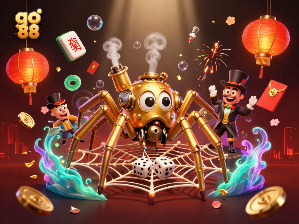 Experience the excitement at go 88 with a vibrant steampunk casino scene bursting with 3D elements.