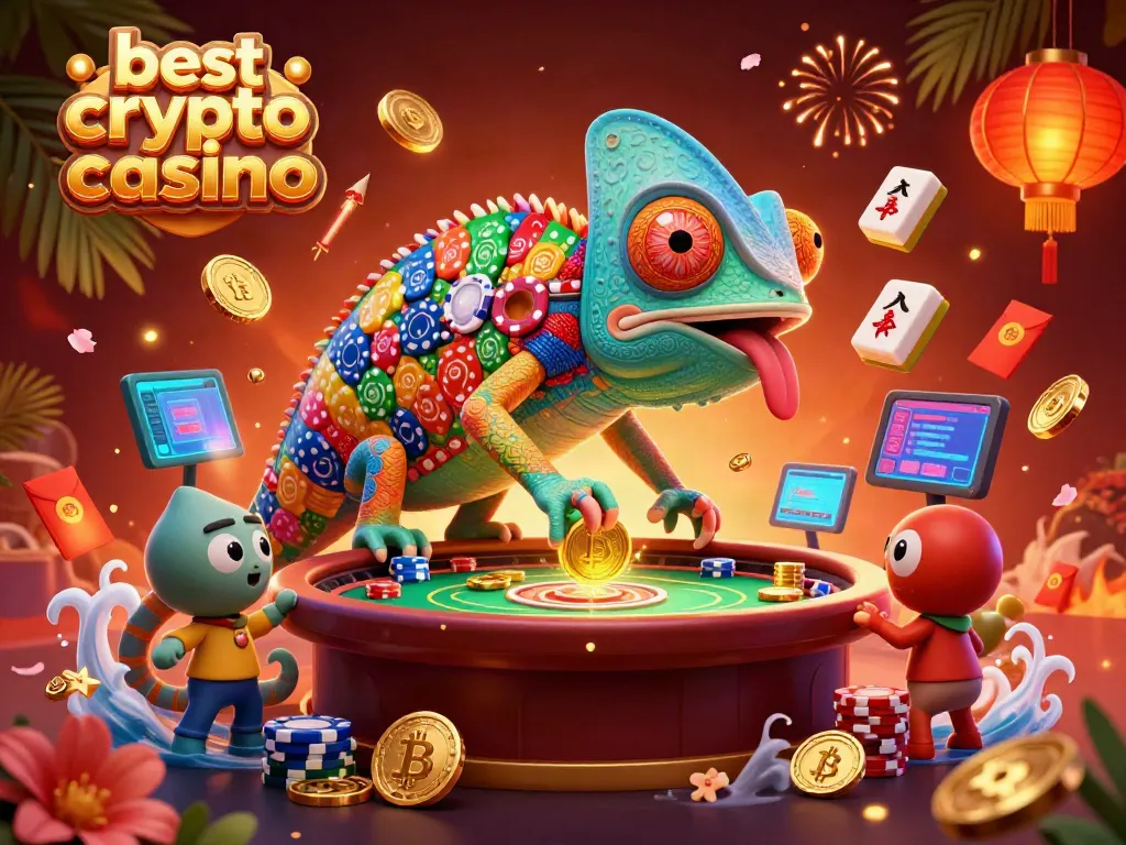 Experience the vibrant world of the best crypto casino in this dynamic illustration.