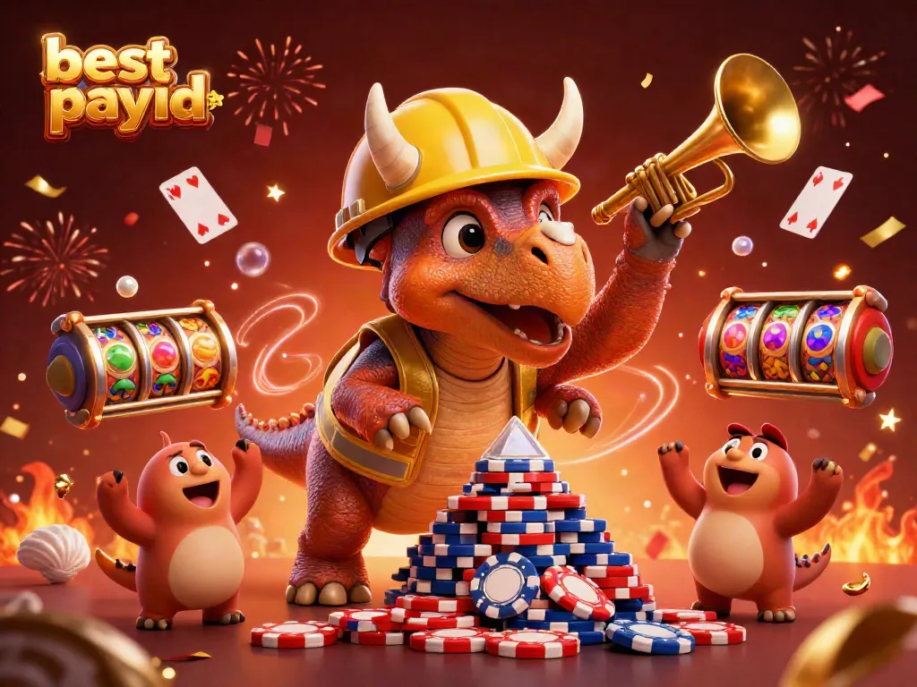Experience the thrill at the best payid casinos with vibrant scenes of playful dinosaurs and exciting gaming elements.
