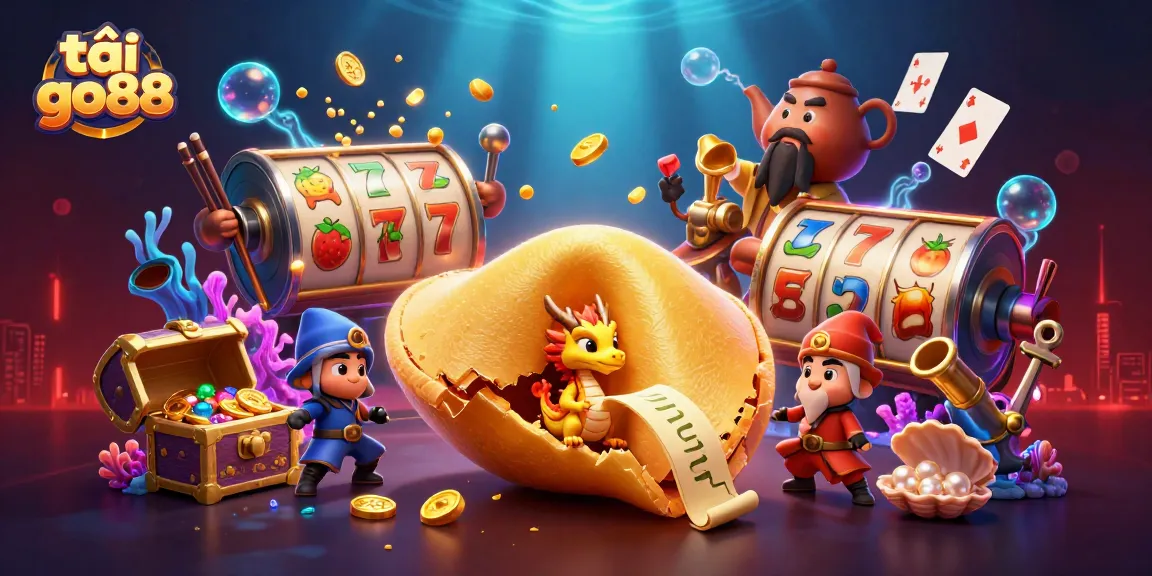 Engage with the colorful world of tải go88 amid exciting slot reels and treasure scenes.