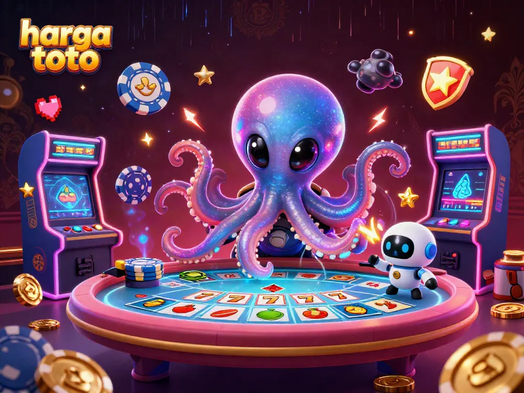 Experience the thrill of harga toto with dynamic slot action in a vibrant alien casino scene.