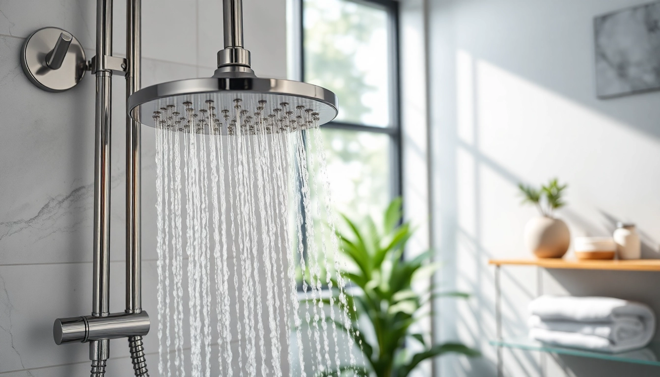 A stunning shower system by sunny shower usa inc, showcasing sleek design and modern features.