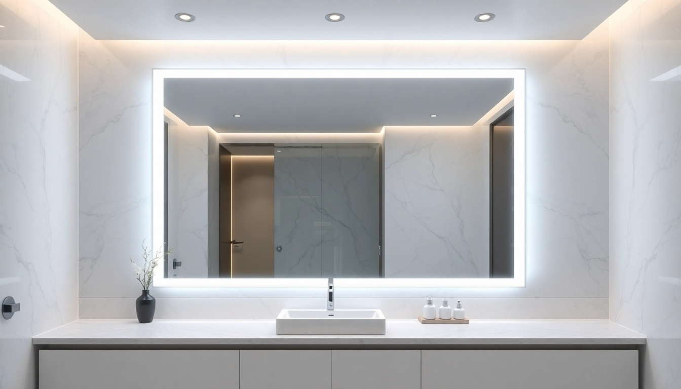 Transform your bathroom ambiance with an elegant led mirror showcasing sleek design and soft lighting.