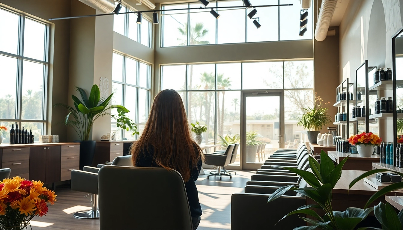 Aveda salon San Diego interior showcasing hair styling, natural elements, and relaxing ambiance.