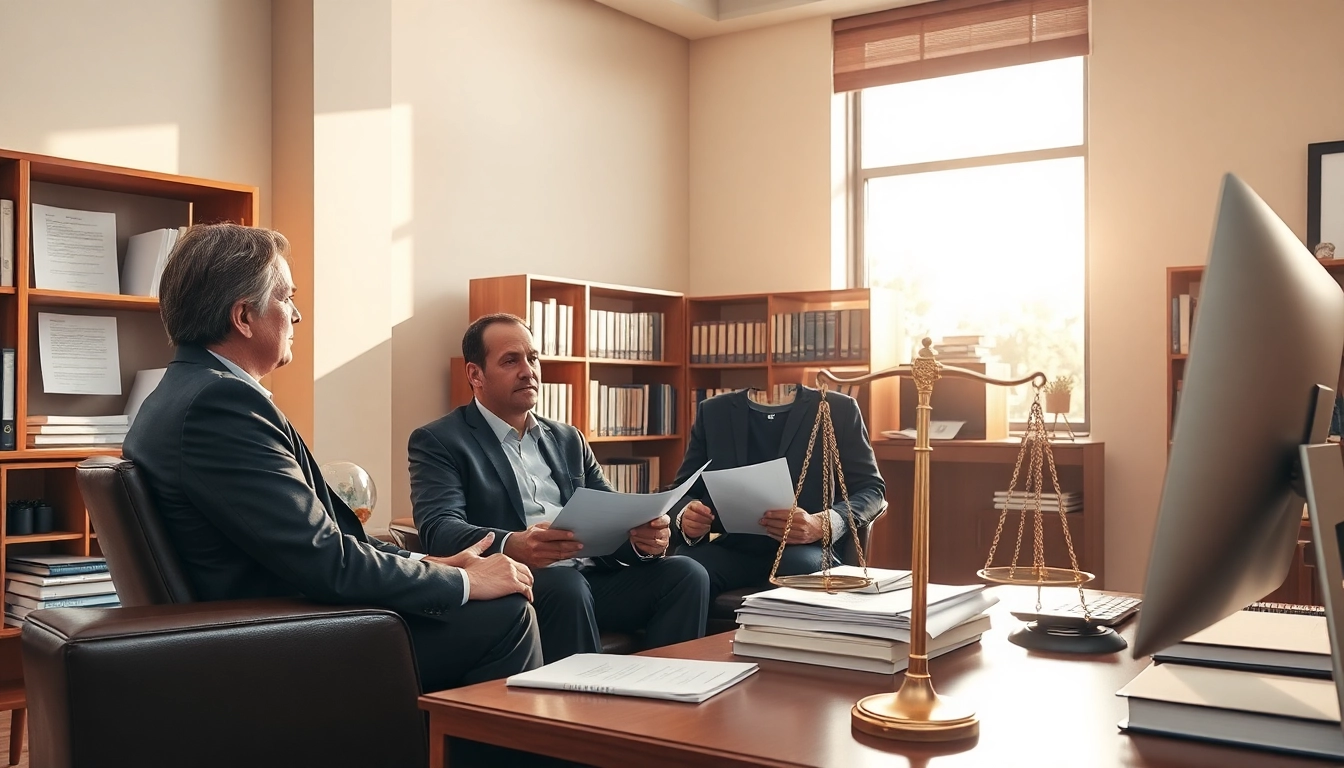 Clearwater truck accident lawyer consulting a client in a professional office setting.