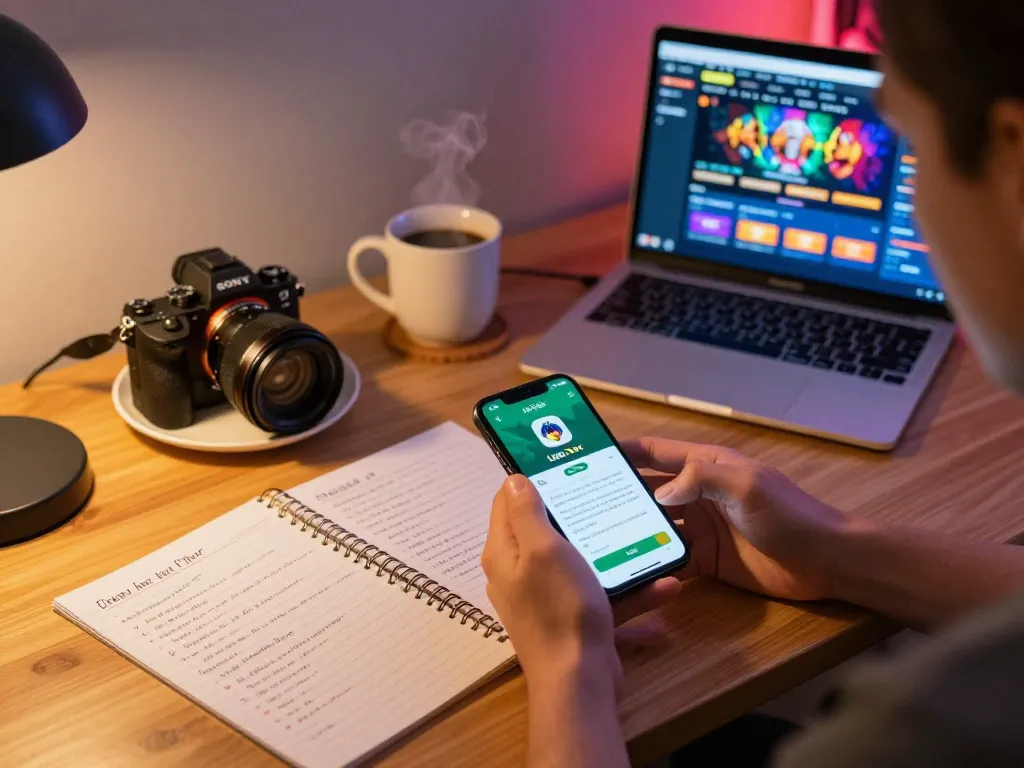 Sử dụng ứng dụng Link 12bet trên điện thoại thông minh để cá cược trực tuyến chiến lược trong một không gian ấm cúng tại nhà.