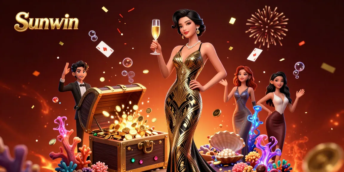 Experience the thrill of winning at Sunwin casino with captivating games and vibrant illustrations.