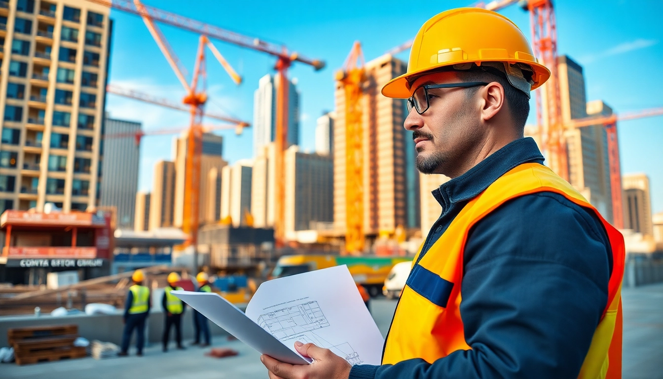New York City Commercial General Contractor managing a vibrant construction site with a team.