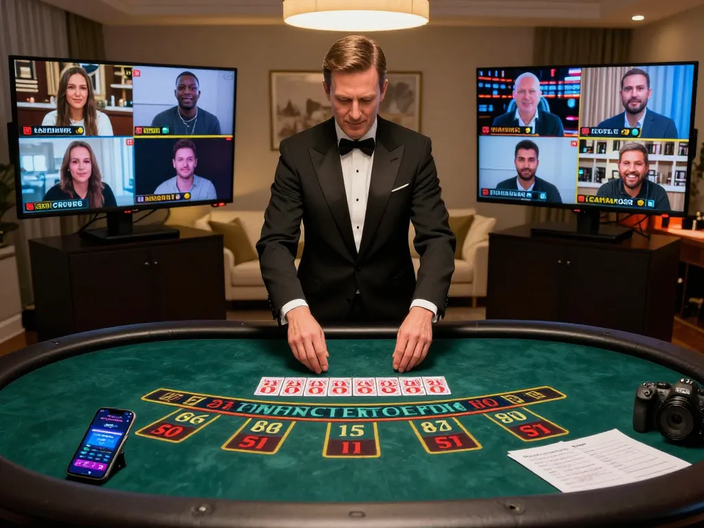 LEMACAU baccarat live dealer game in modern home setting, showcasing players engaging online.