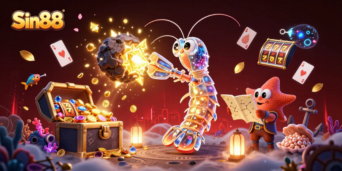 Sin88 casino experience showcased with vibrant treasure and exciting slot elements.