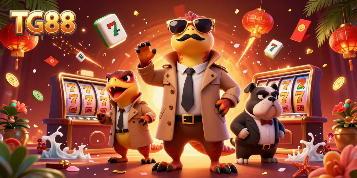 Betting at TG88 with raptors in disguise entering a VIP casino lounge, surrounded by vibrant gambling elements.