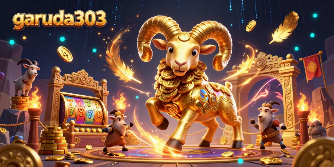 Engage with garuda303's thrilling slots and dynamic gaming experience illustrated in a vibrant 3D scene.