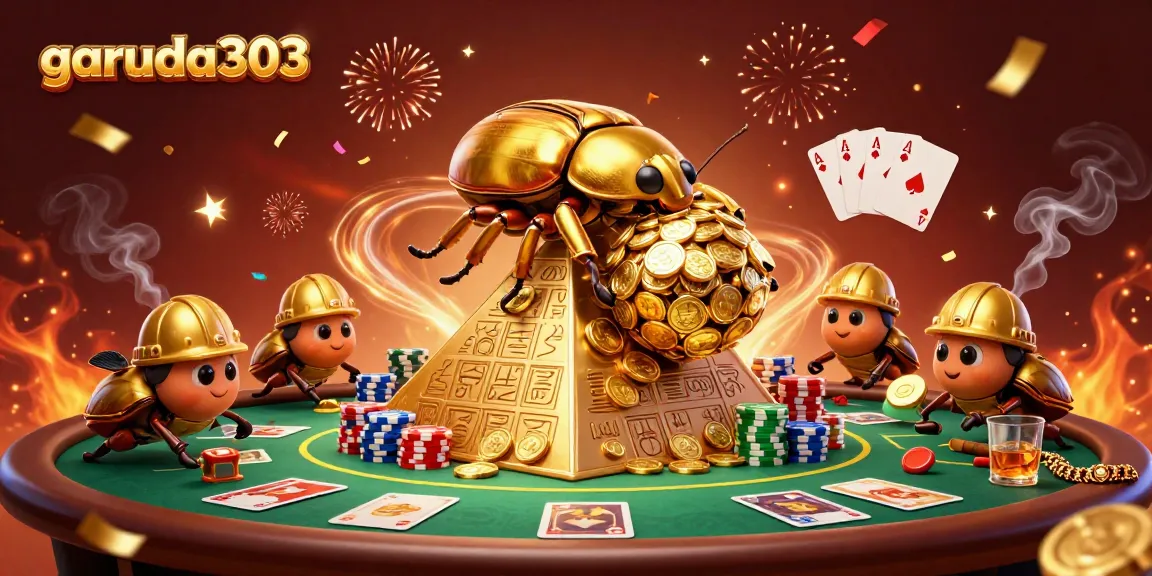 Experience thrilling gameplay with garuda303 featuring vibrant casino elements and golden beetles.