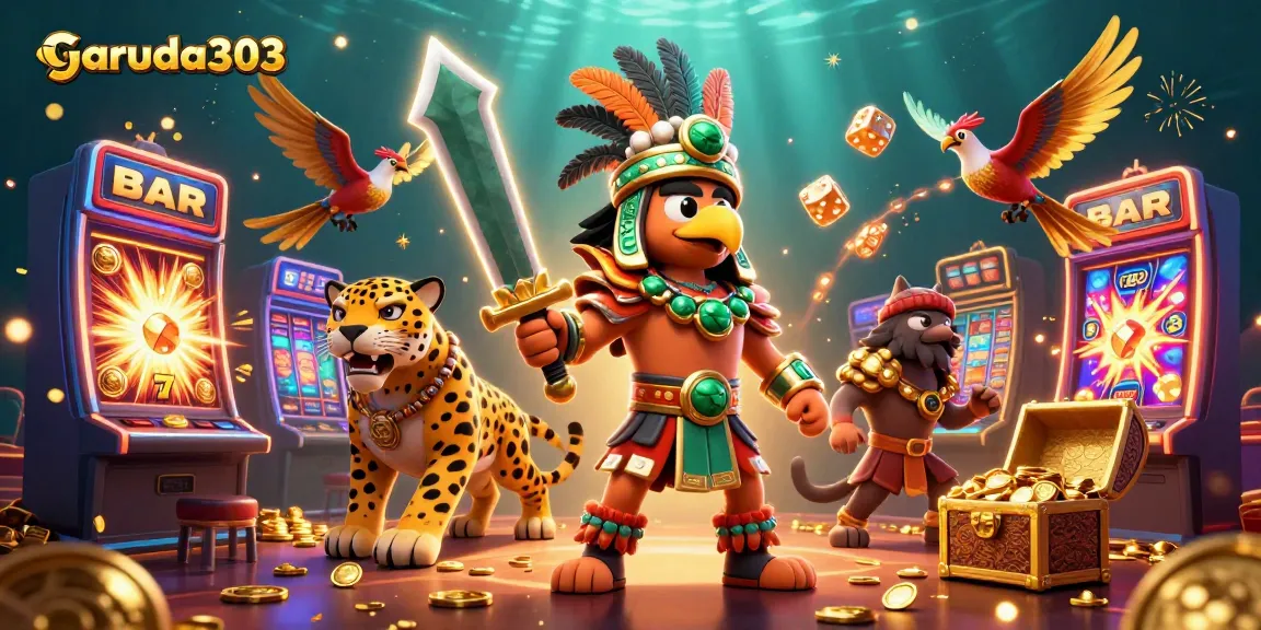 Spin to win big with garuda303 in this vibrant 3D casino scene filled with excitement.