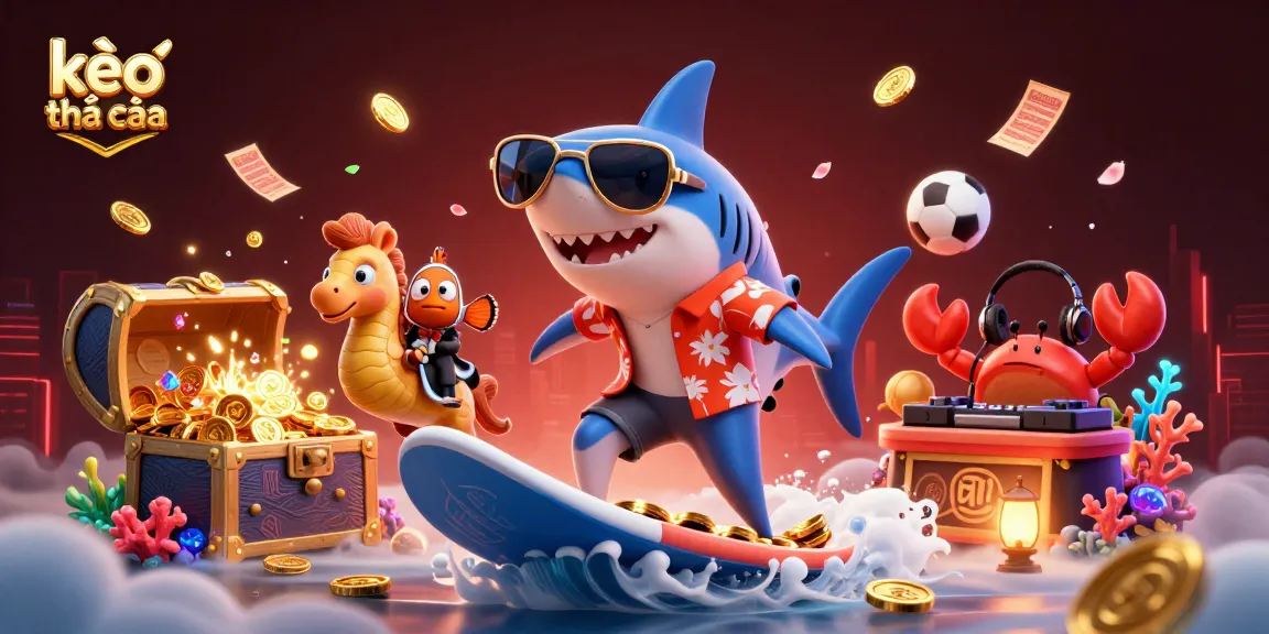 Engage in kèo nhà cái strategies with an exciting scene of fun characters and sports betting elements.